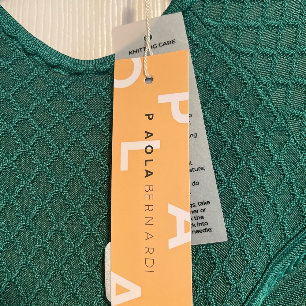 Rubia Cutout-Back Embossed Knit Midi Dress- Jade Green Small - Picture 3 of 5
